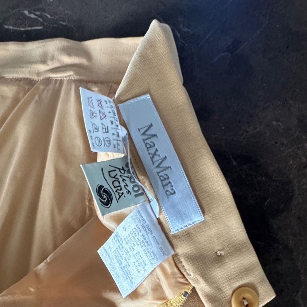 MaxMara Cream Midi Skirt